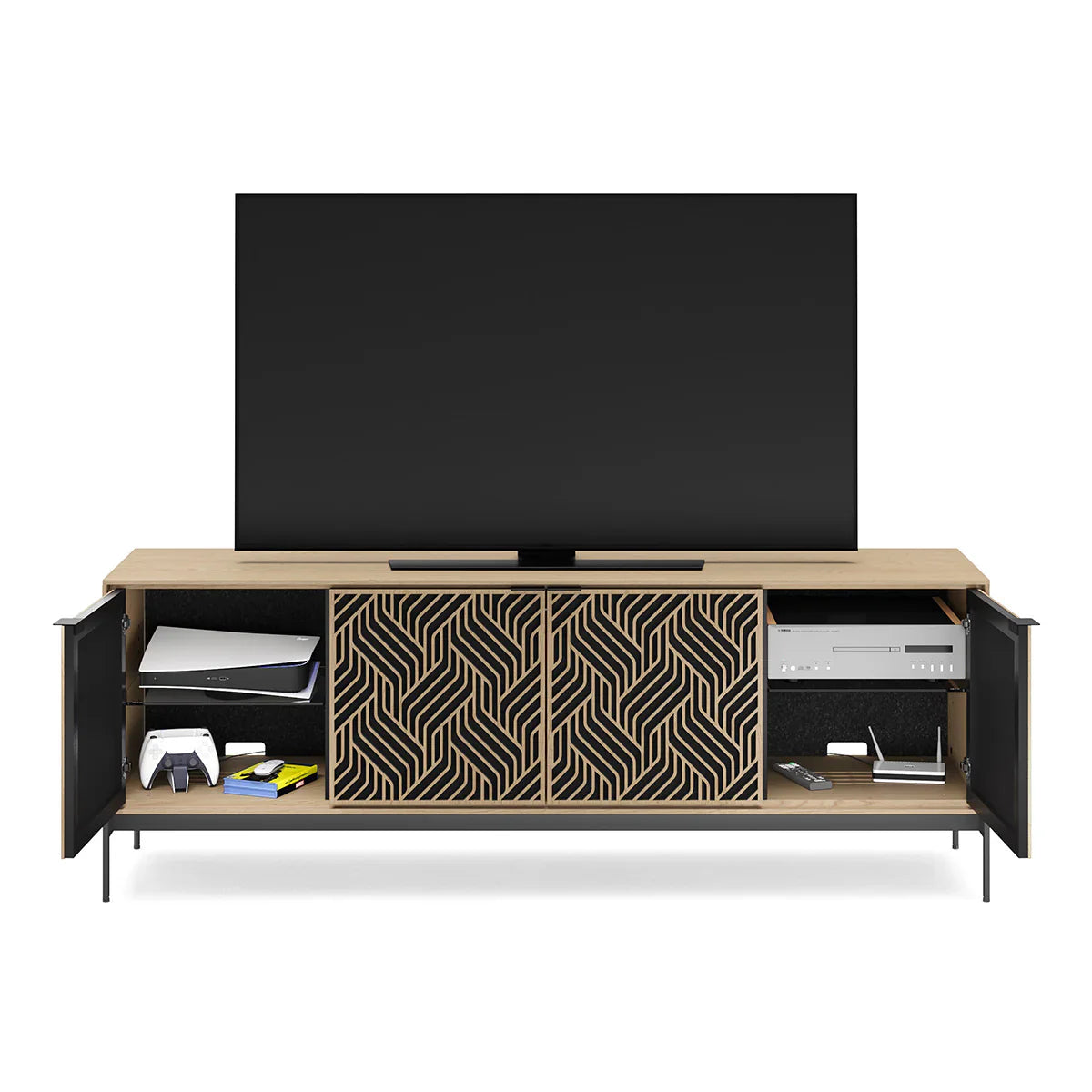 Elements 8709 Weave Media Cabinet with Console Base