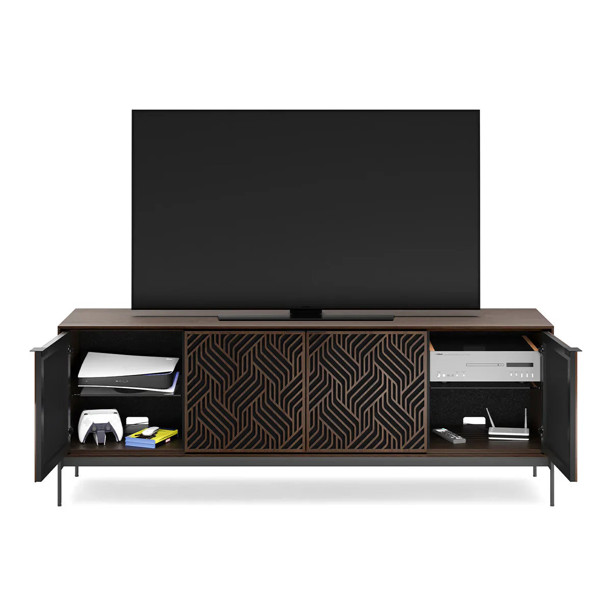 Elements 8709 Weave Media Cabinet with Console Base