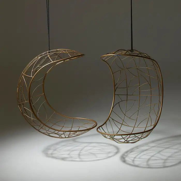 Lucky Bean Hanging Swing Chair in Gold