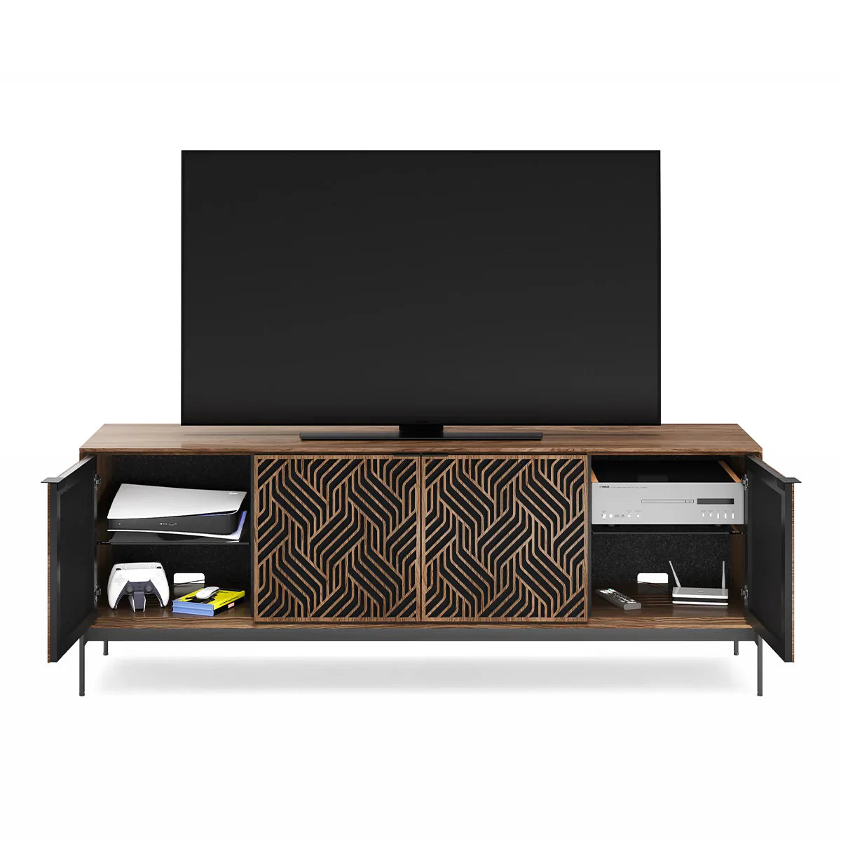 Elements 8709 Weave Media Cabinet with Console Base