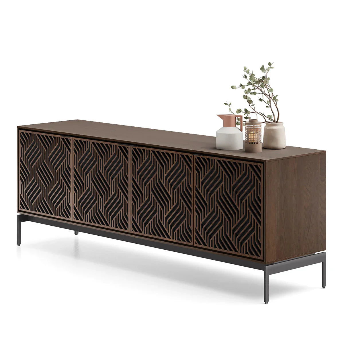 Elements 8709 Weave Media Cabinet with Console Base
