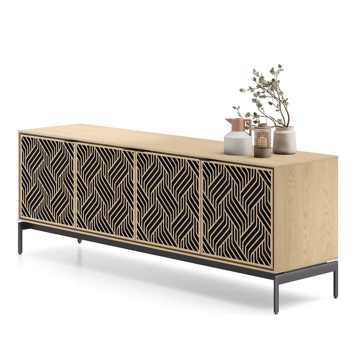 Elements 8709 Weave Media Cabinet with Console Base
