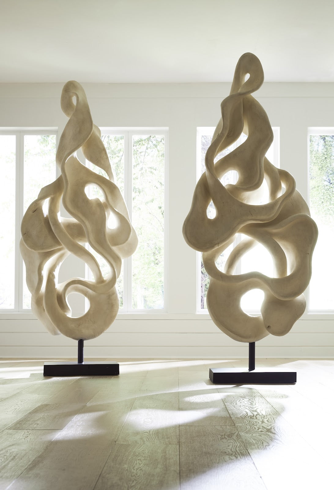 Faceted Rock Column Sculpture Gray