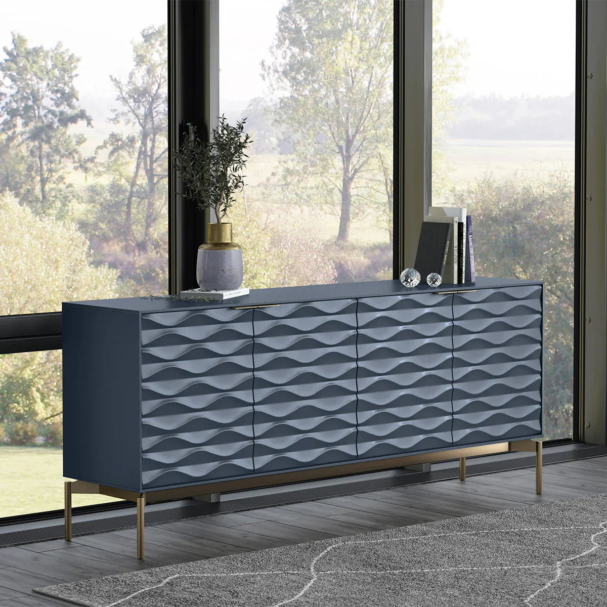 BDI Ripple 7629 4-Door Storage Credenza