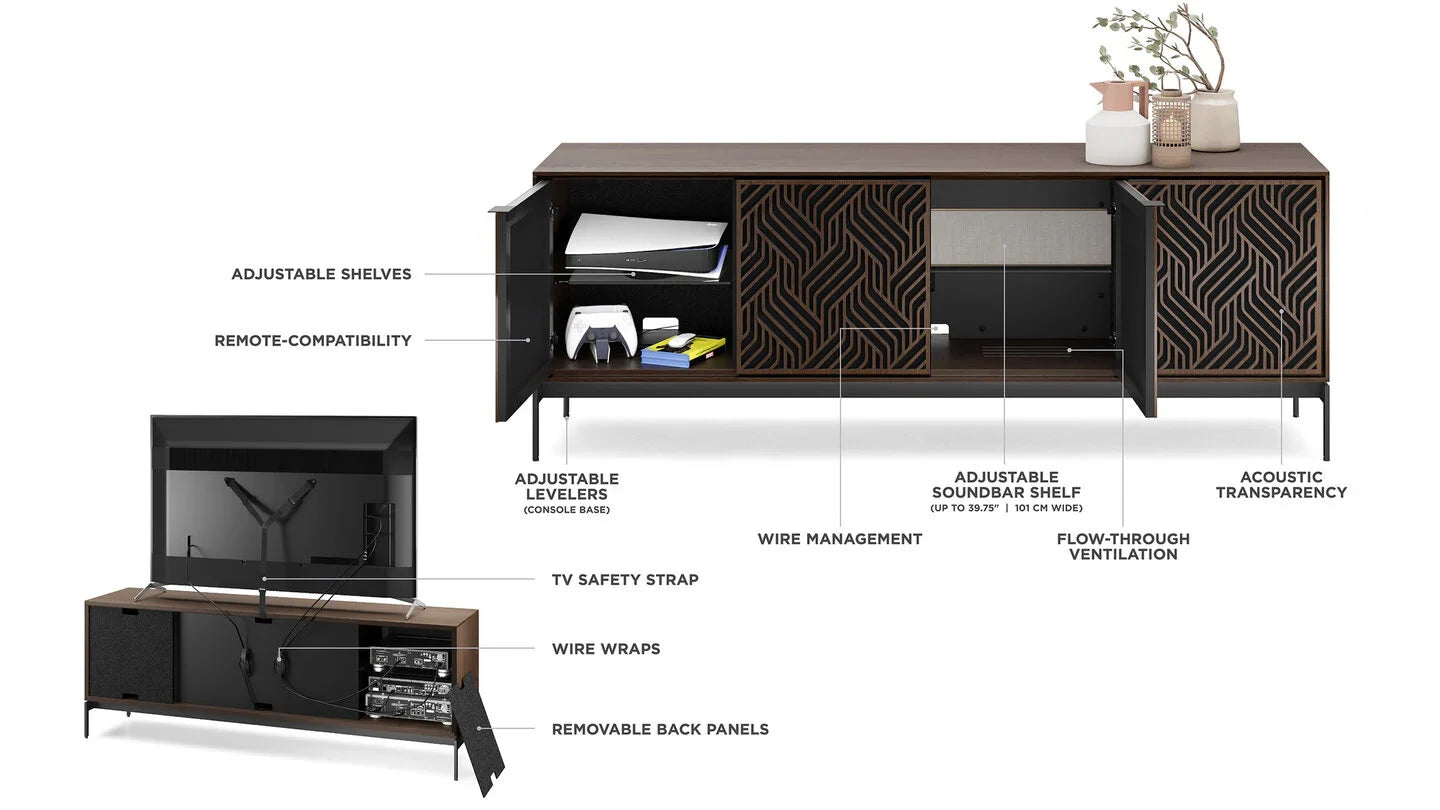 Elements 8709 Weave Media Cabinet with Console Base