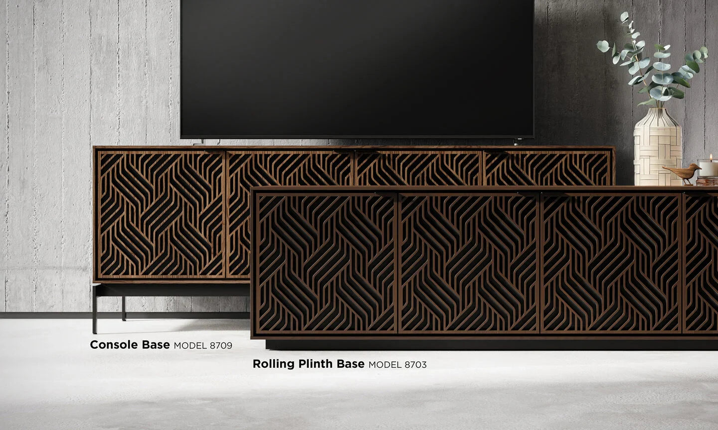 Elements 8709 Weave Media Cabinet with Console Base