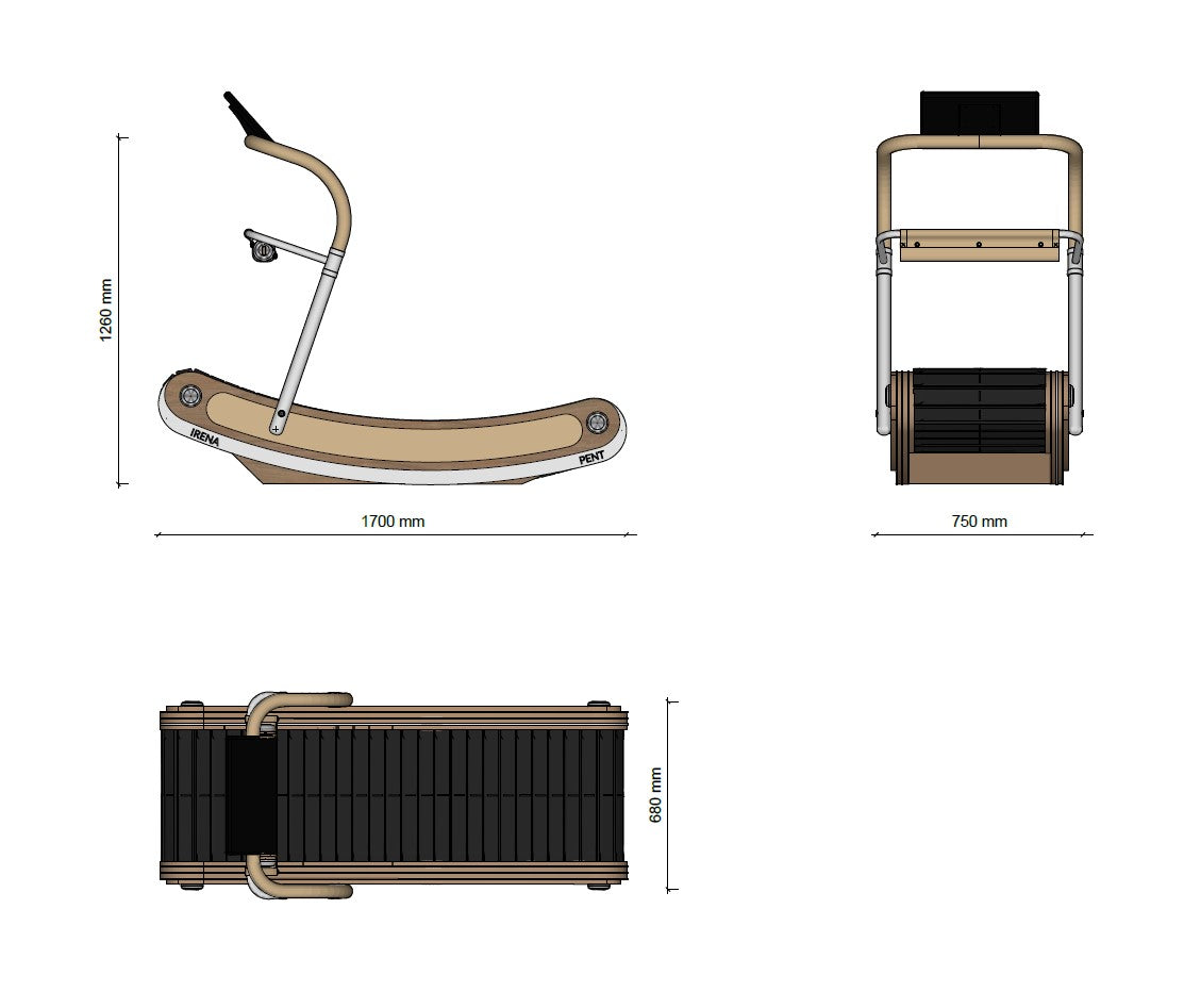 Irena Luxury Manual Treadmill