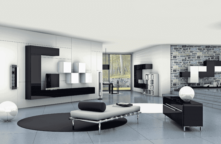 Black and White Wall Unit