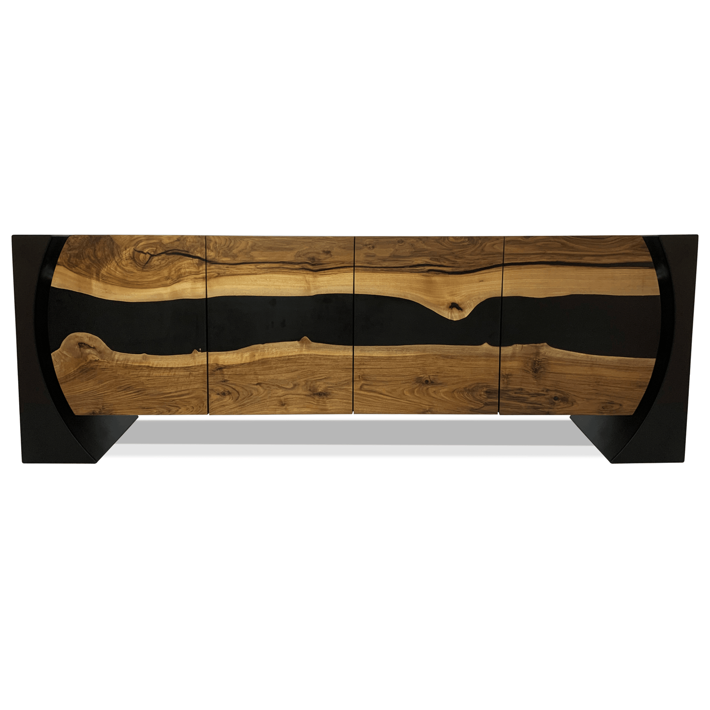 Black Loire Walnut Wood Credenza