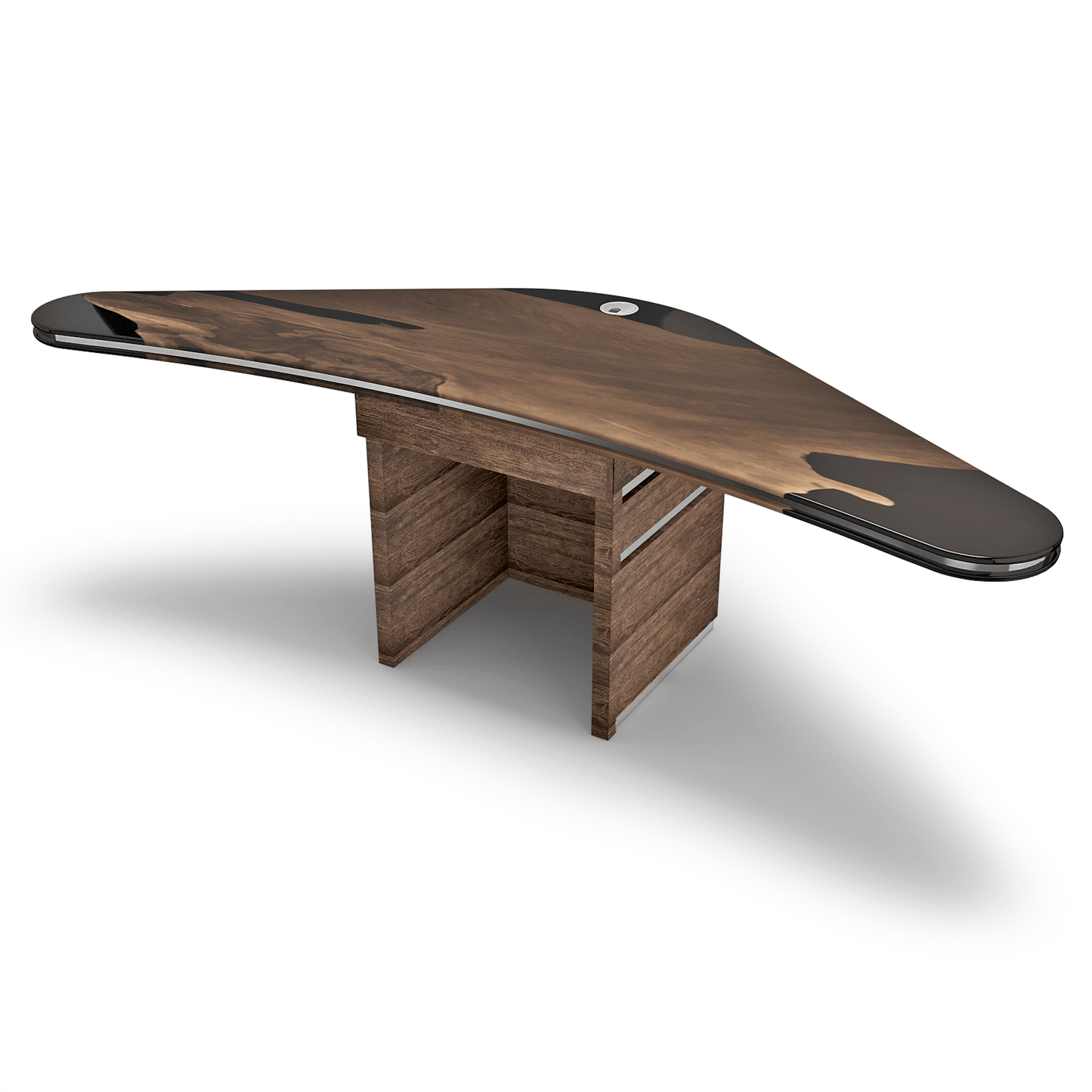 Boomerang Walnut Wood Desk