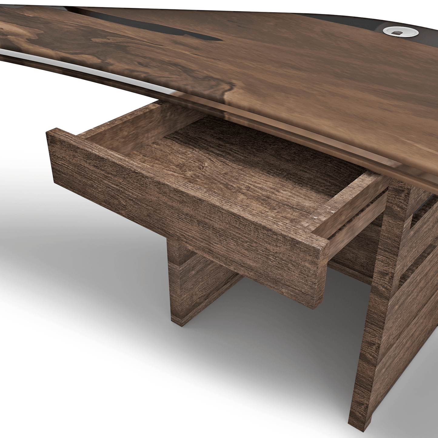 Boomerang Walnut Wood Desk