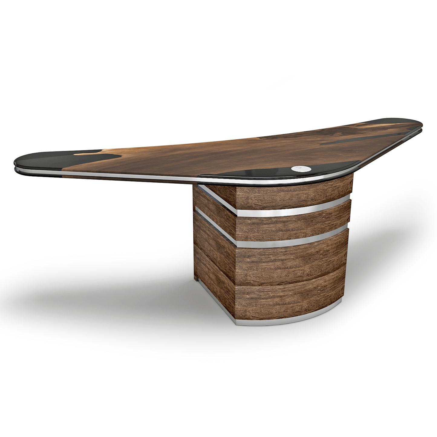 Boomerang Walnut Wood Desk