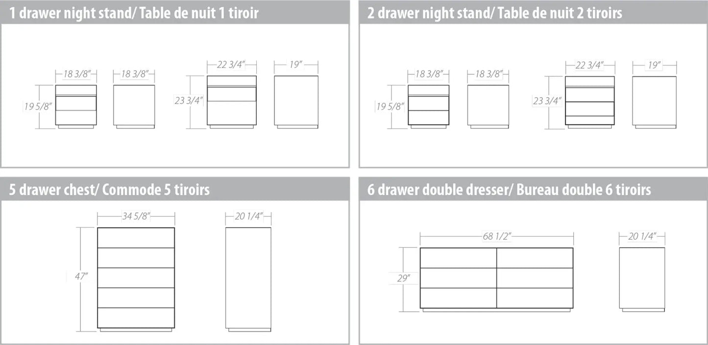 Boulevard 2 Drawer Nightstand