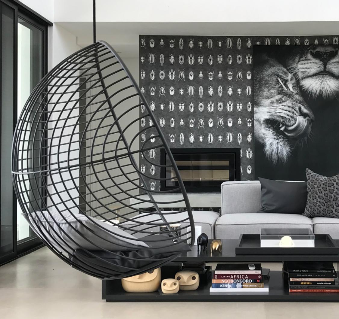 Bubble Outdoor Chair with Grey Cushions