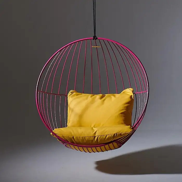 Bubble Chair Chair with Sapphire Velvet Cushions