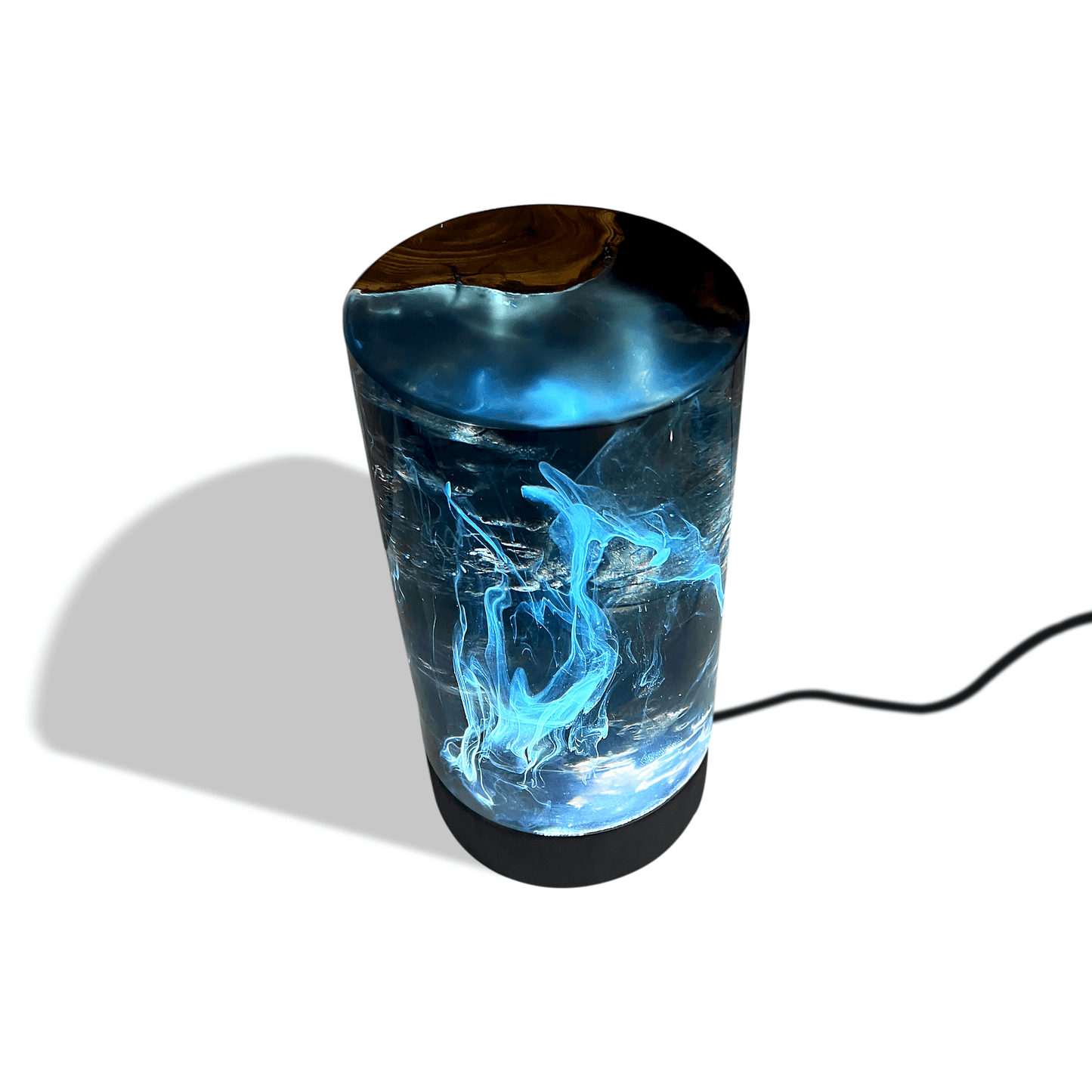 Dark Ocean Cylinder Table Lamp