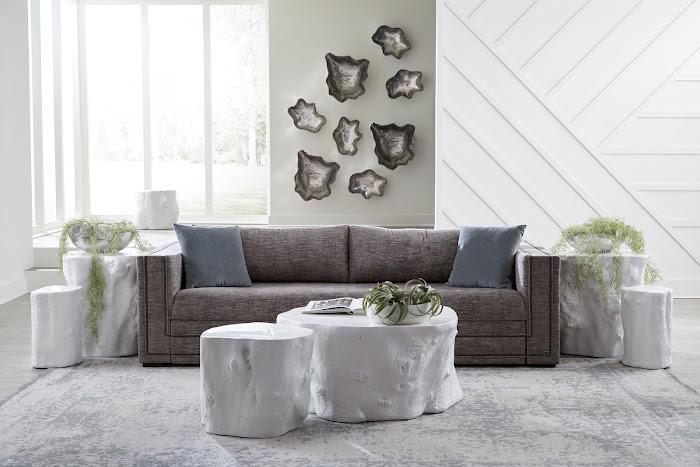 Log Coffee Table, Gel Coat White