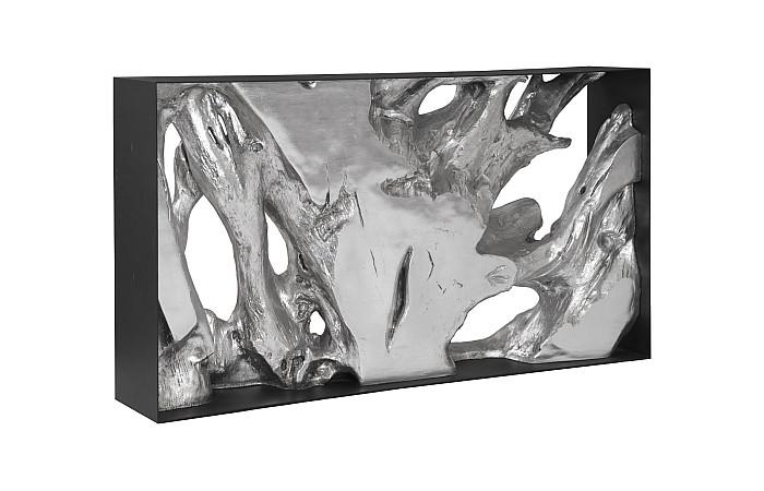 Cast Root Metal Framed Console ,Silver Leaf, Small
