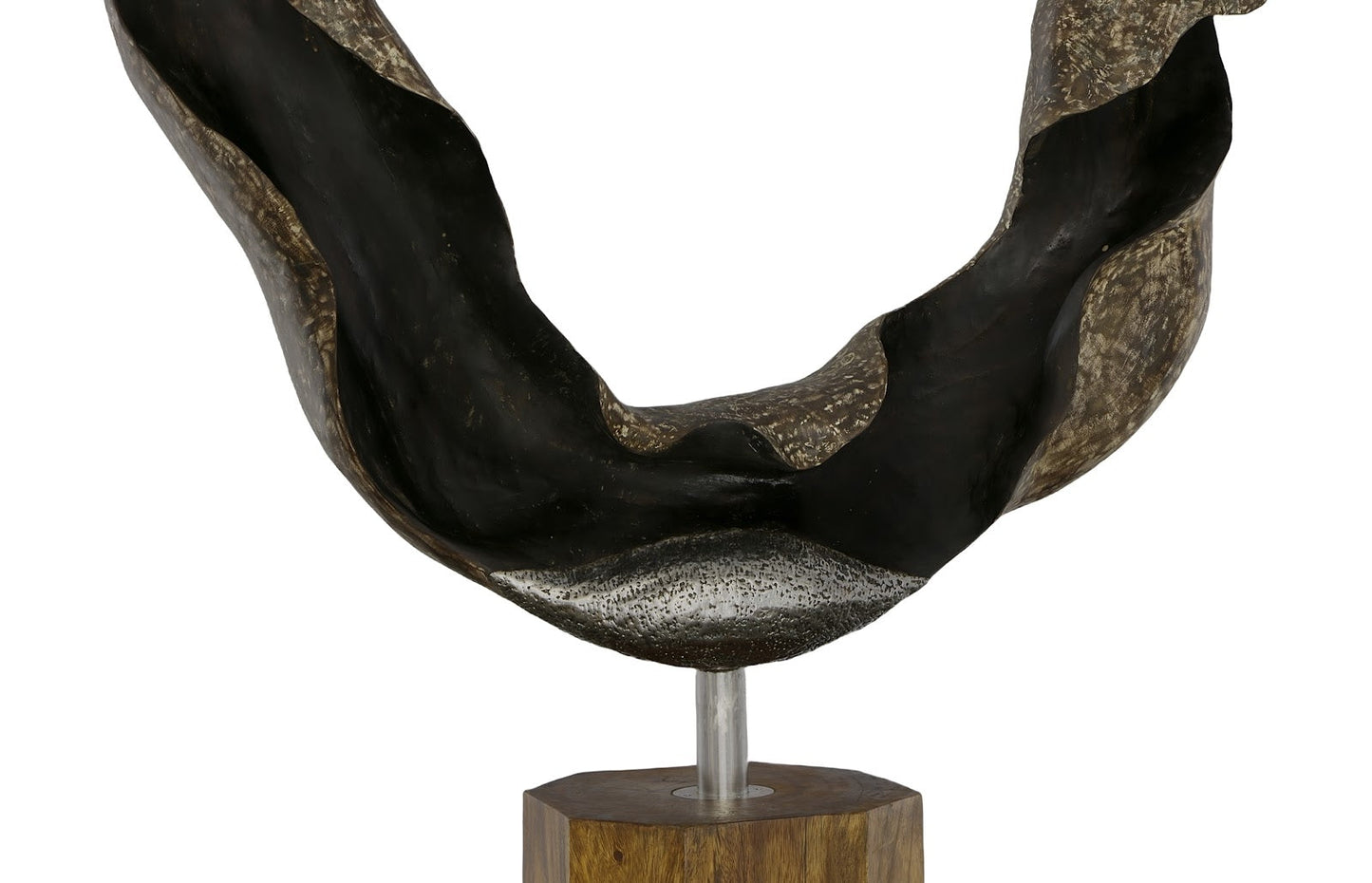 Metallurgy Wood Sculpture, Stainless Steel Natural