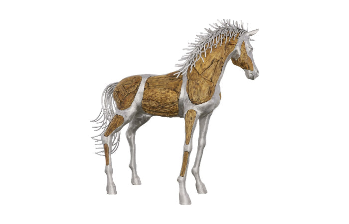 Mustang Horse Woodland Sculpture Standing