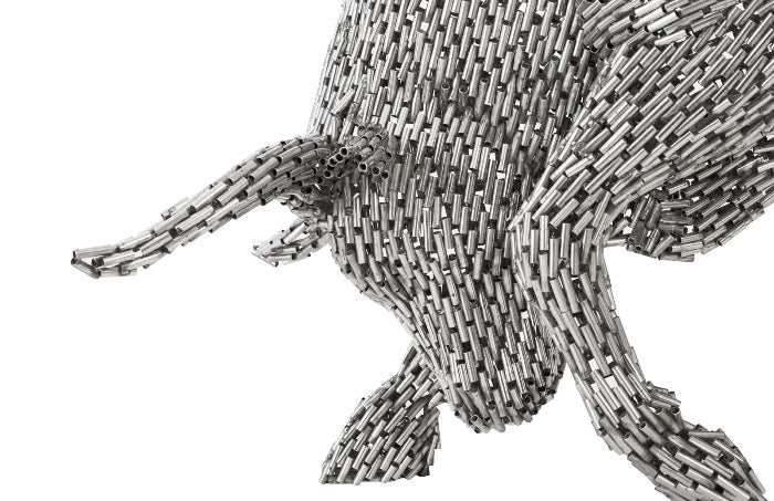 Bull Pipe Sculpture Stainless Steel