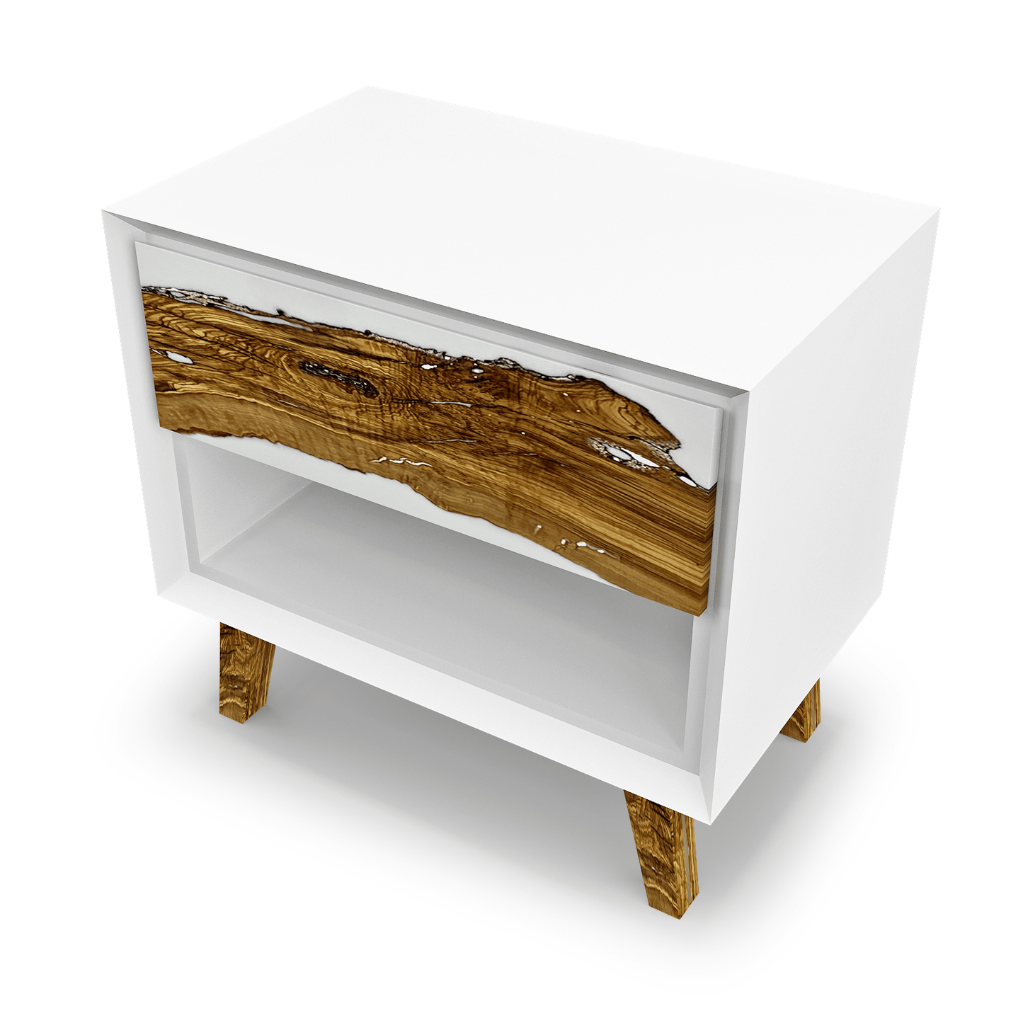 Lampetia Olive Wood White Night Stand