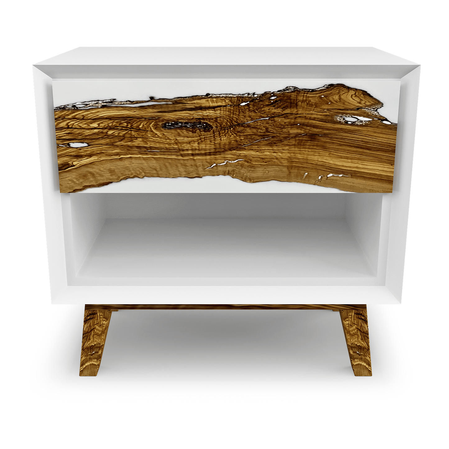 Lampetia Olive Wood White Night Stand