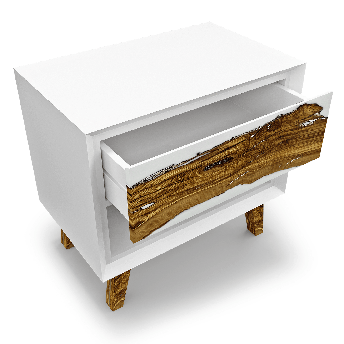Lampetia Olive Wood White Night Stand