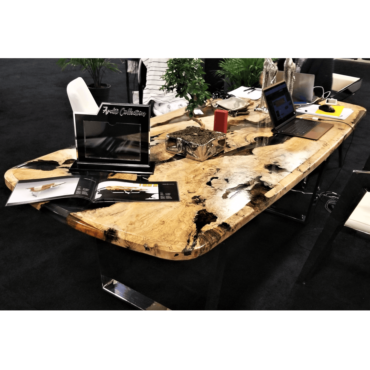 Luxury Olive Wood Beveled Edge Dining Table