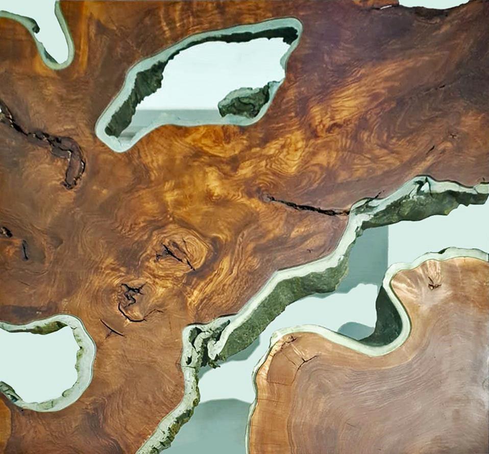 Mnestra Walnut Wood Square Coffee Table