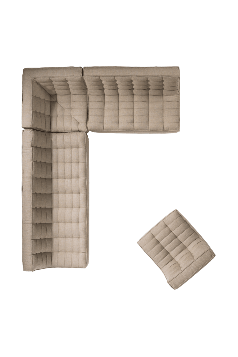 N701 Modular 4-Piece Beige Fabric Sectional Set