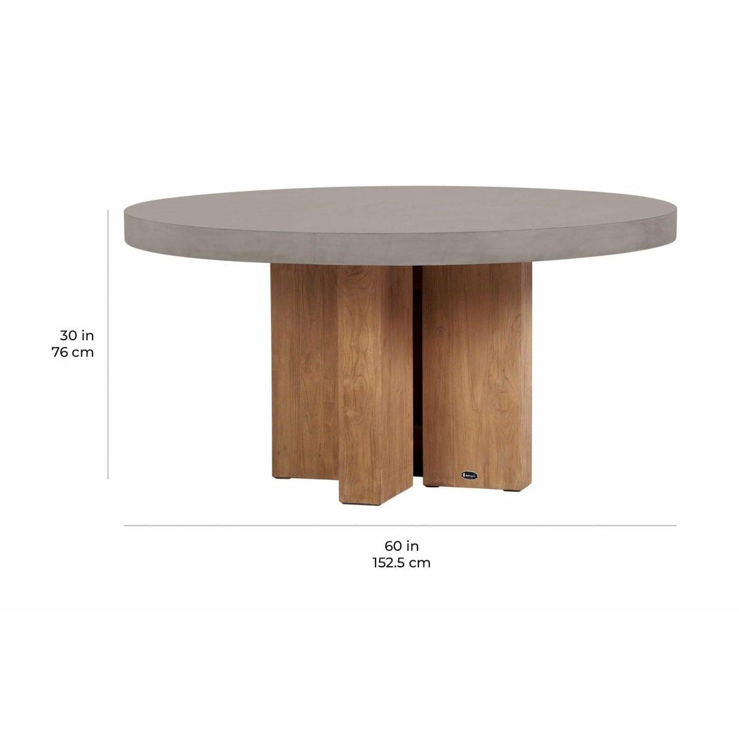 Perpetual Teak Java Dining Table Slate Grey