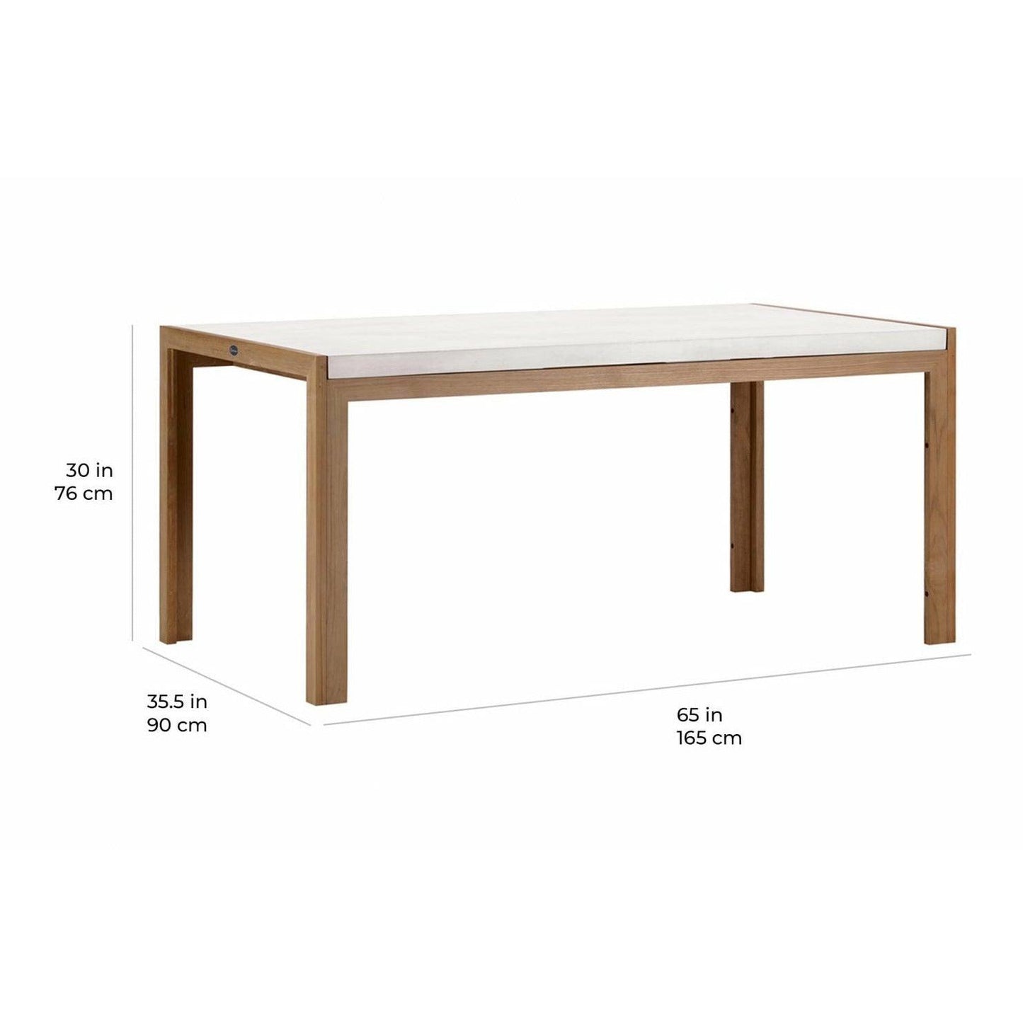 Perpetual Teak Soho Dining Table Ivory White
