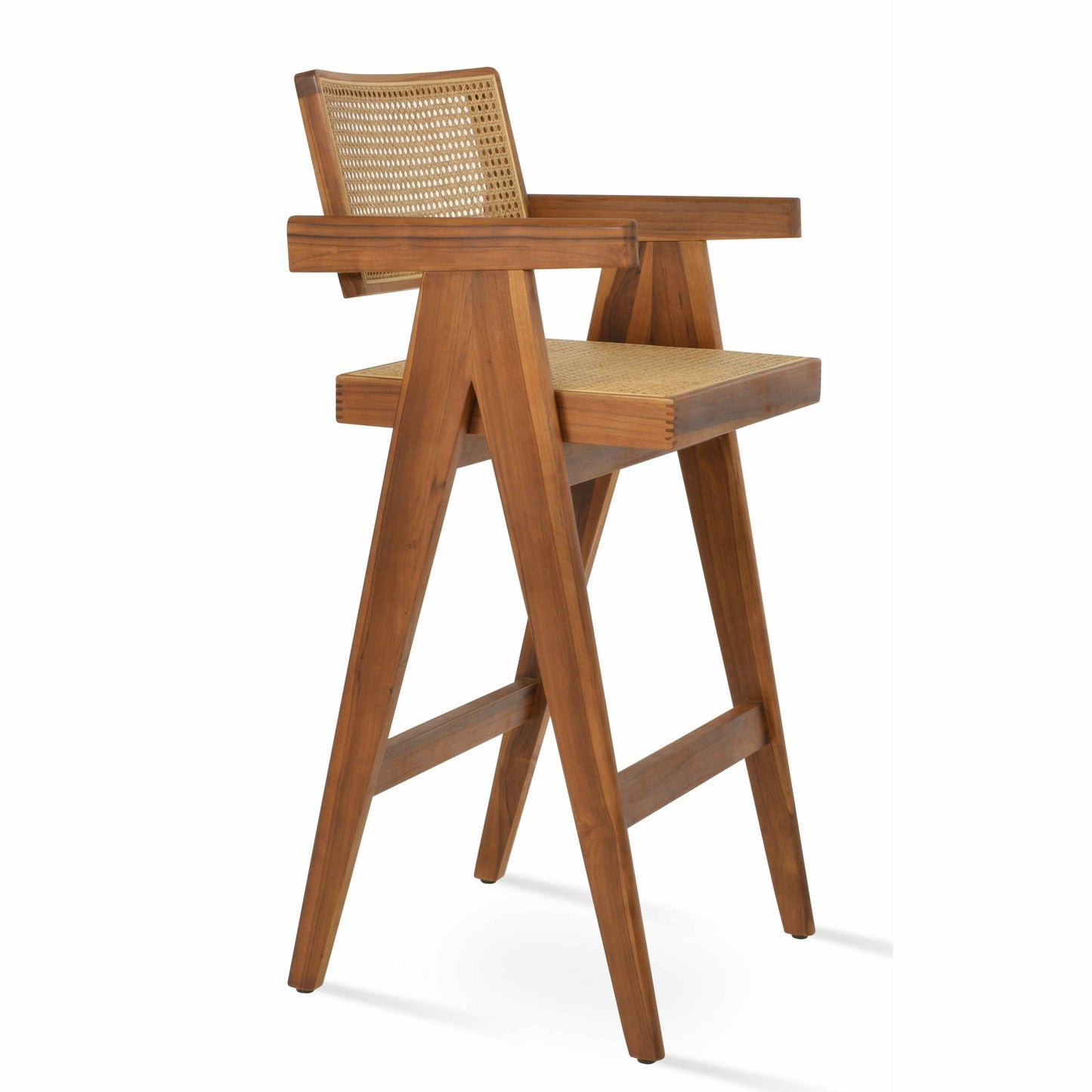 Pierre J Stool Teak Full Wicker