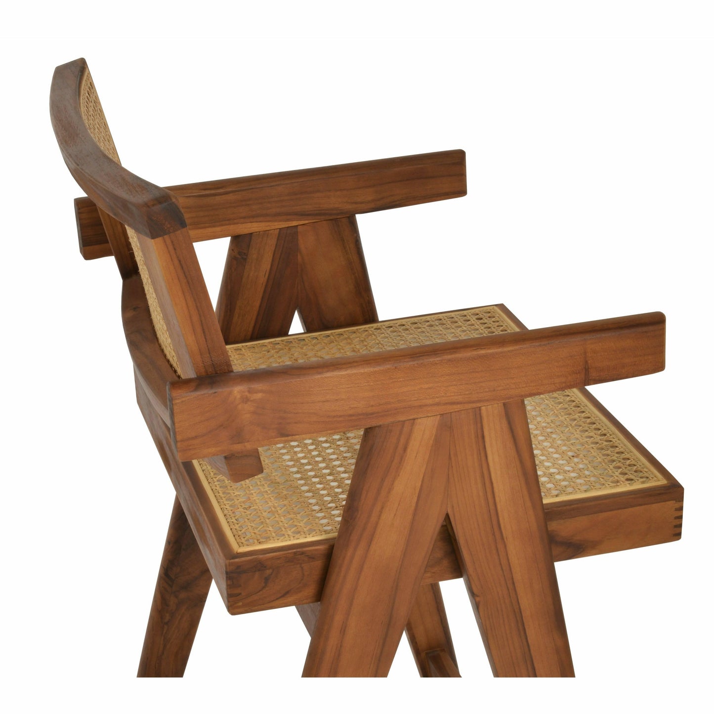 Pierre J Stool Teak Full Wicker