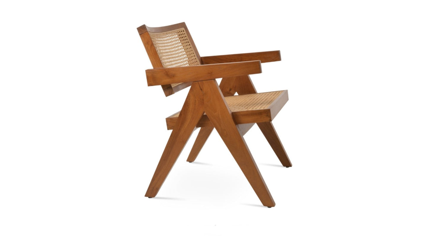 Pierre J Arm Teak Full Wicker Lounge