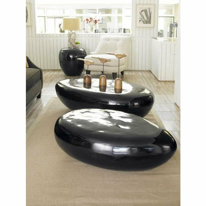 River Stone Coffee Table Black
