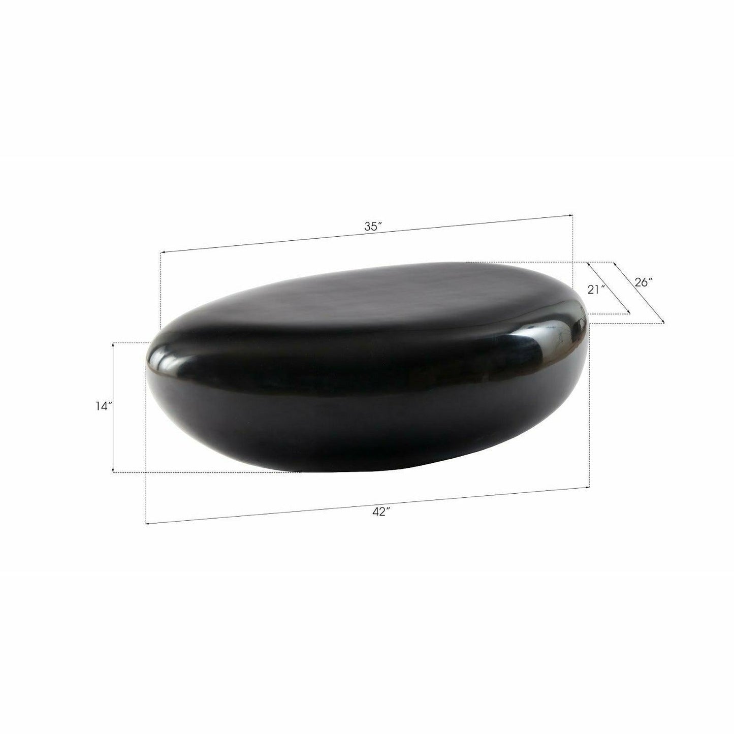 River Stone Coffee Table Black