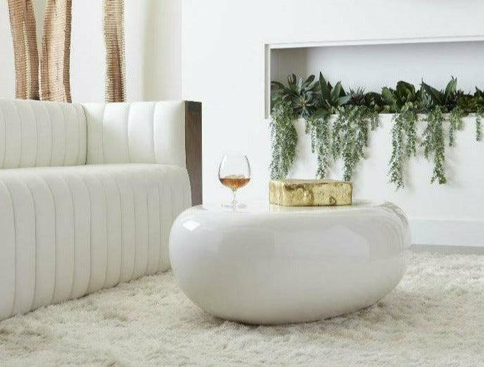 River Stone Coffee Table Gel Coat White