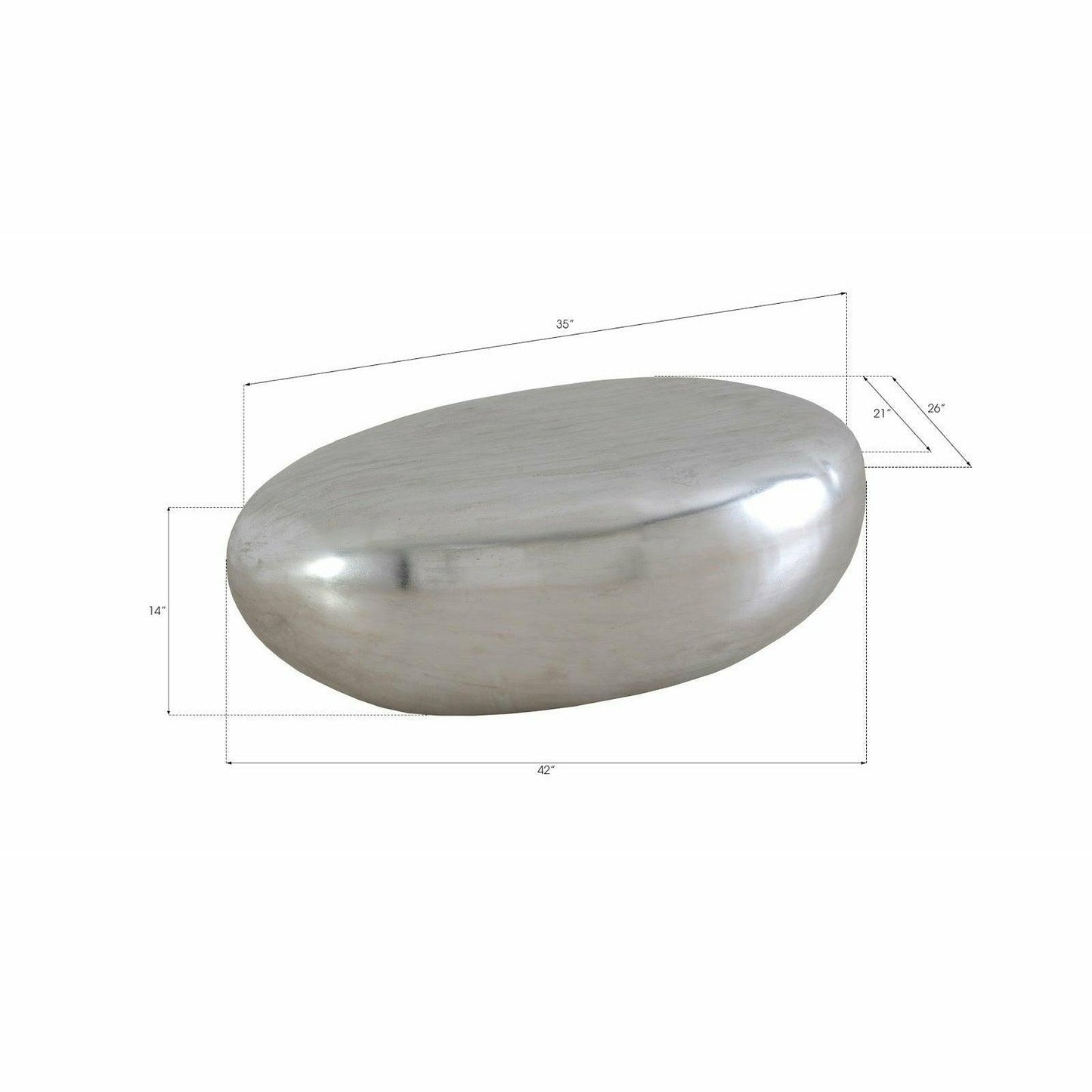 River Stone Coffee Table Silver