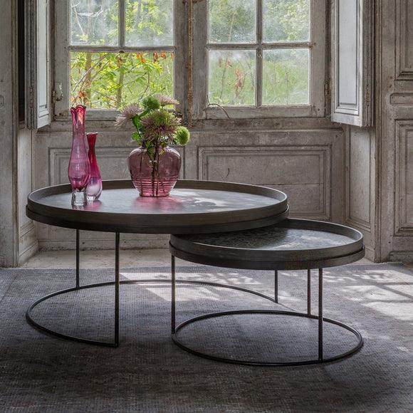 Small Tray Round Coffee Table Set