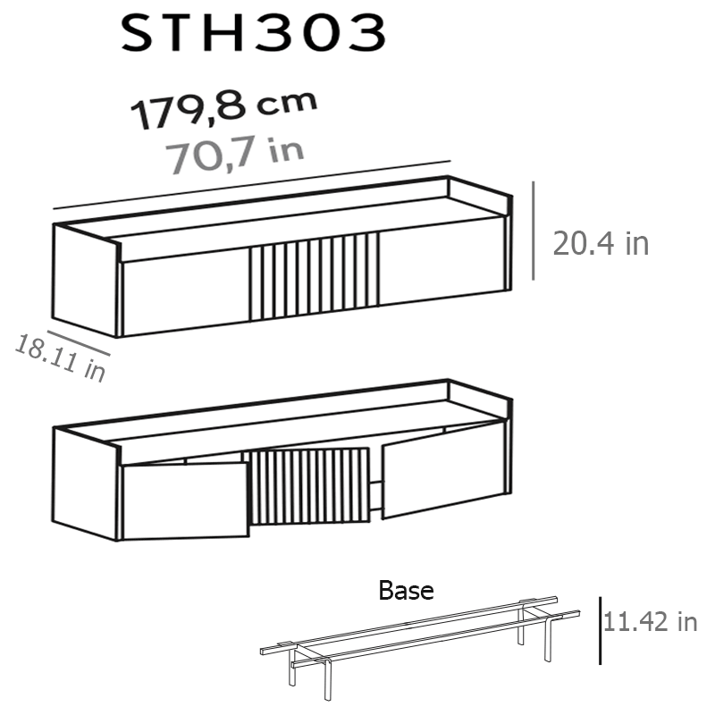Stockholm Technic 3 Door Sideboard