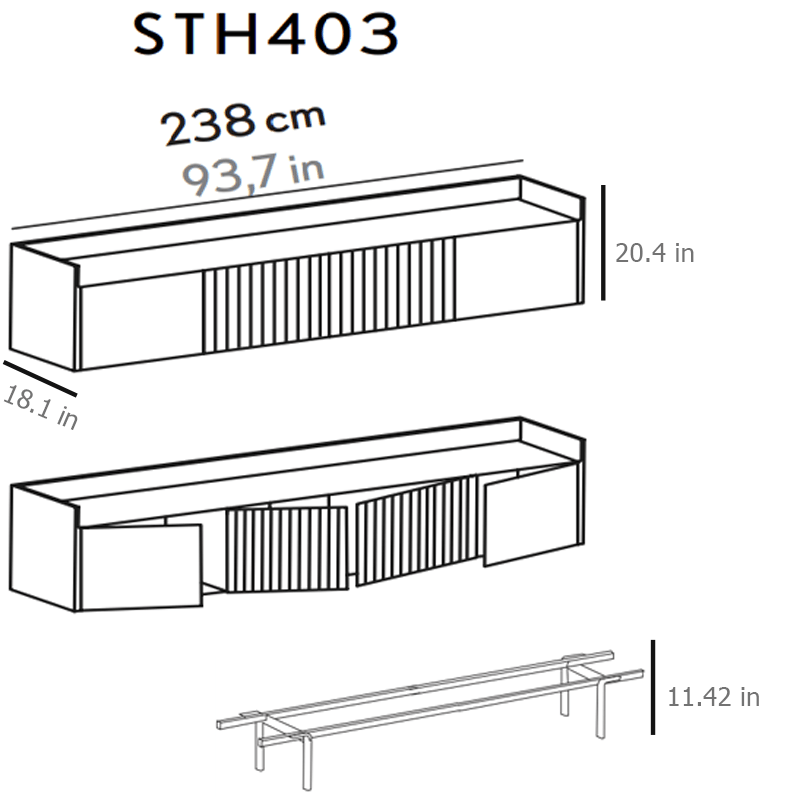 Stockholm Technic 4 Door Sideboard