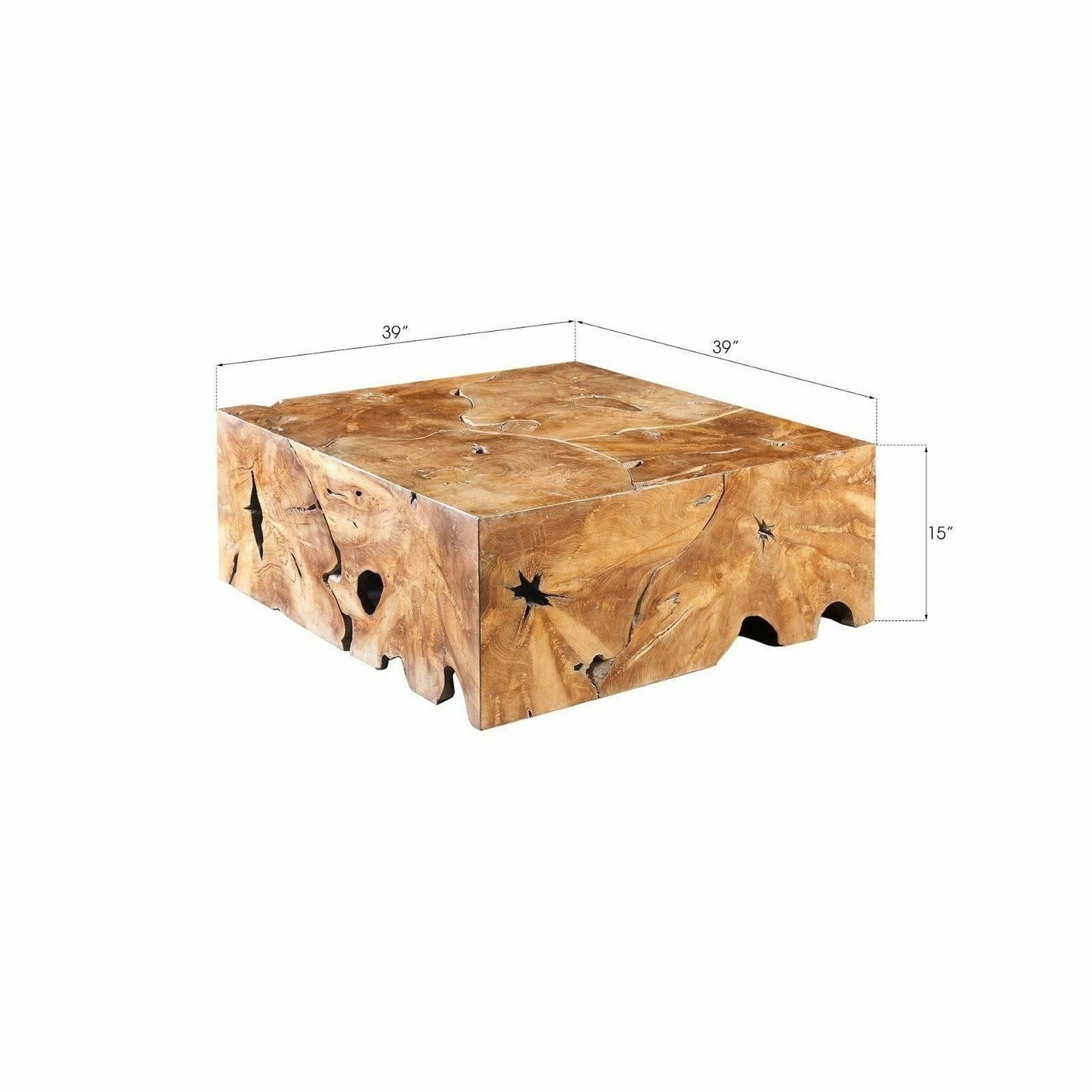 Teak Slice Square Coffee Table