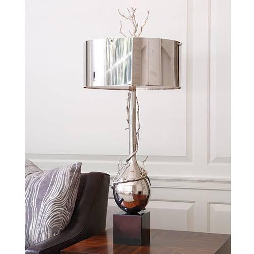 Twig Bulb Table Lamp-Nickel