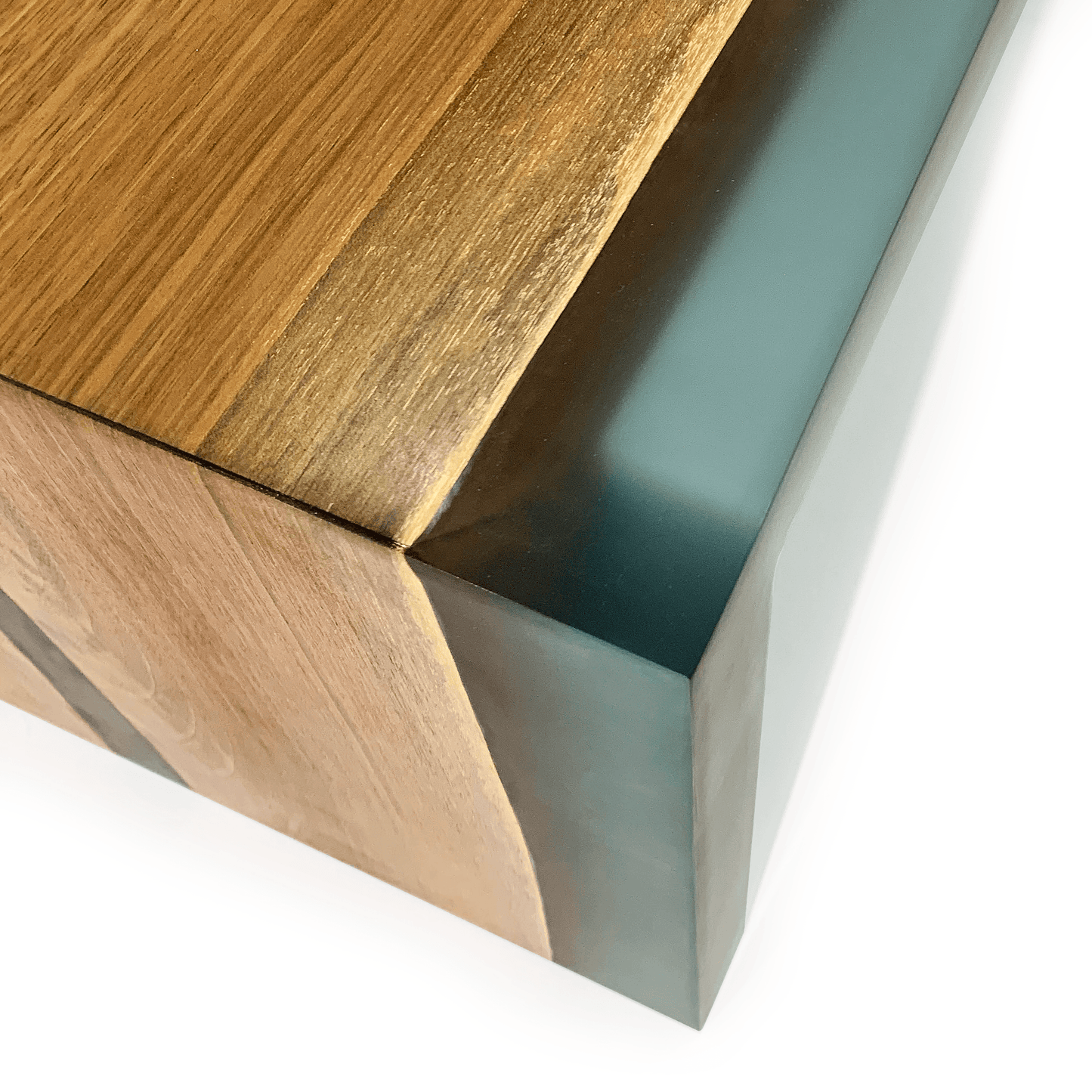 Walnut Wood Frosted Waterfall Coffee Table