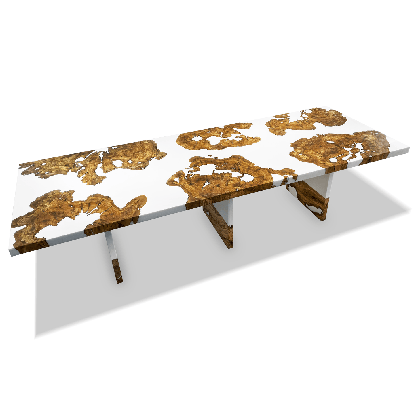 White Thyria Olive Wood Dining Table