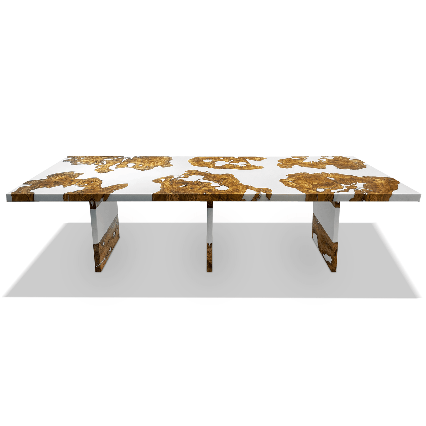 White Thyria Olive Wood Dining Table