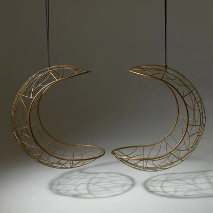 Lucky Bean Hanging Swing Chair in Gold