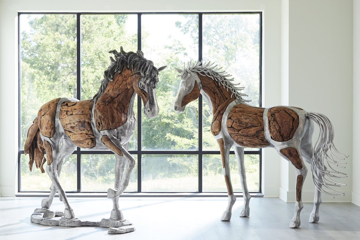 Woodland Mustang Walking Horse Sculpture